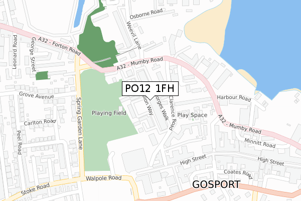 PO12 1FH map - large scale - OS Open Zoomstack (Ordnance Survey)