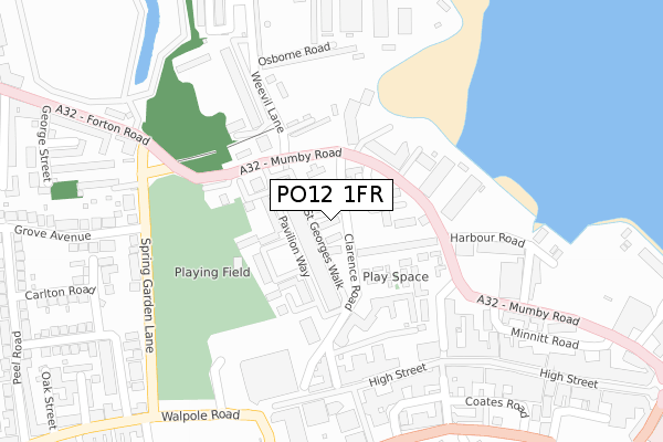 PO12 1FR map - large scale - OS Open Zoomstack (Ordnance Survey)