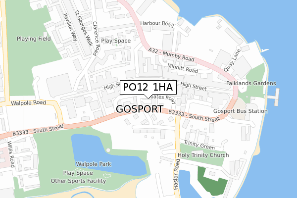 PO12 1HA map - large scale - OS Open Zoomstack (Ordnance Survey)