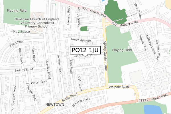 PO12 1JU map - large scale - OS Open Zoomstack (Ordnance Survey)