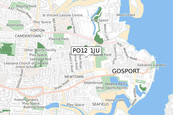 PO12 1JU map - small scale - OS Open Zoomstack (Ordnance Survey)