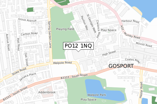 PO12 1NQ map - large scale - OS Open Zoomstack (Ordnance Survey)