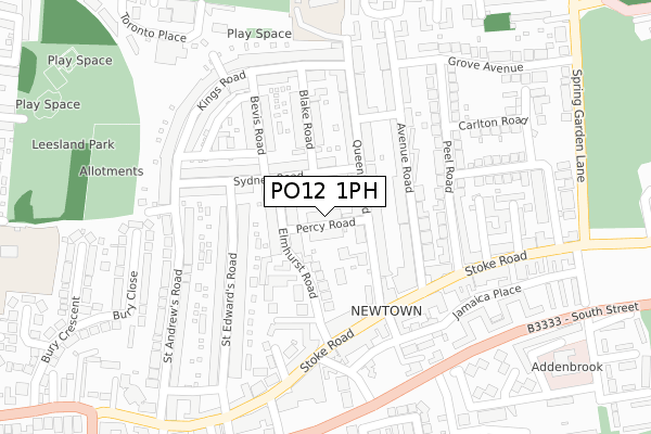 PO12 1PH map - large scale - OS Open Zoomstack (Ordnance Survey)