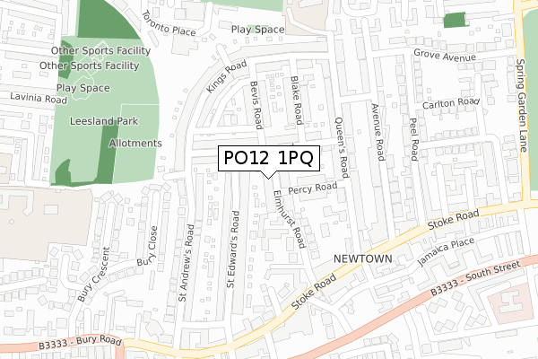 PO12 1PQ map - large scale - OS Open Zoomstack (Ordnance Survey)