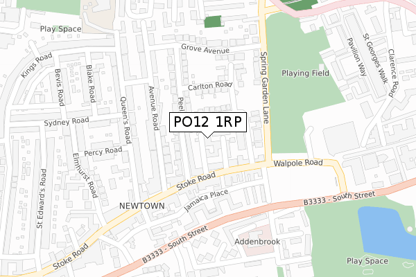 PO12 1RP map - large scale - OS Open Zoomstack (Ordnance Survey)