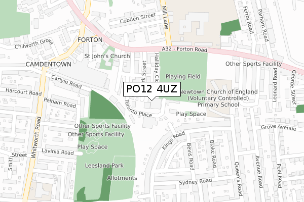 PO12 4UZ map - large scale - OS Open Zoomstack (Ordnance Survey)