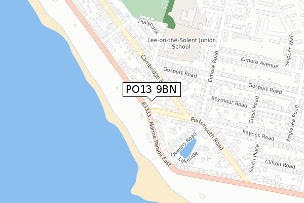 PO13 9BN map - large scale - OS Open Zoomstack (Ordnance Survey)