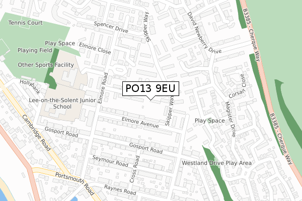 PO13 9EU map - large scale - OS Open Zoomstack (Ordnance Survey)