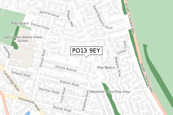 PO13 9EY map - large scale - OS Open Zoomstack (Ordnance Survey)