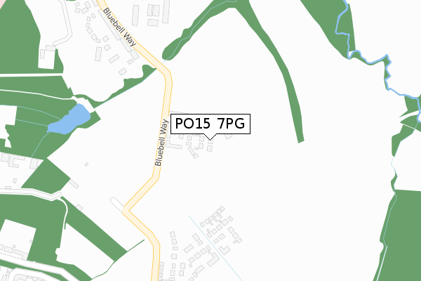 PO15 7PG map - large scale - OS Open Zoomstack (Ordnance Survey)