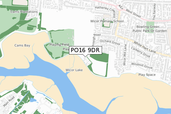 PO16 9DR map - small scale - OS Open Zoomstack (Ordnance Survey)