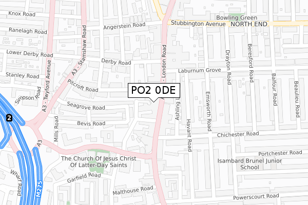 PO2 0DE map - large scale - OS Open Zoomstack (Ordnance Survey)