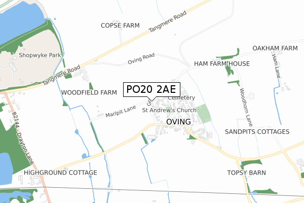 PO20 2AE map - small scale - OS Open Zoomstack (Ordnance Survey)