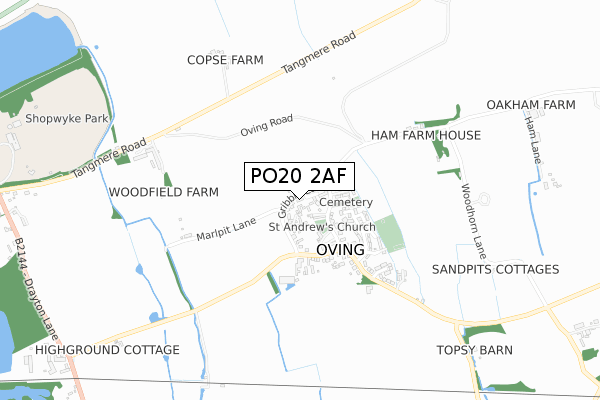 PO20 2AF map - small scale - OS Open Zoomstack (Ordnance Survey)