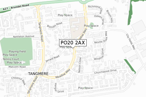 PO20 2AX map - large scale - OS Open Zoomstack (Ordnance Survey)