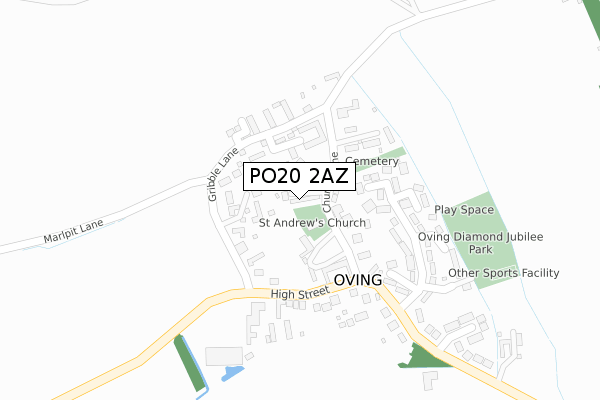 PO20 2AZ map - large scale - OS Open Zoomstack (Ordnance Survey)