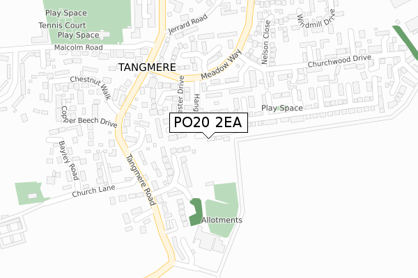 PO20 2EA map - large scale - OS Open Zoomstack (Ordnance Survey)