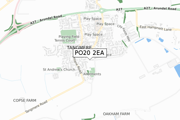 PO20 2EA map - small scale - OS Open Zoomstack (Ordnance Survey)