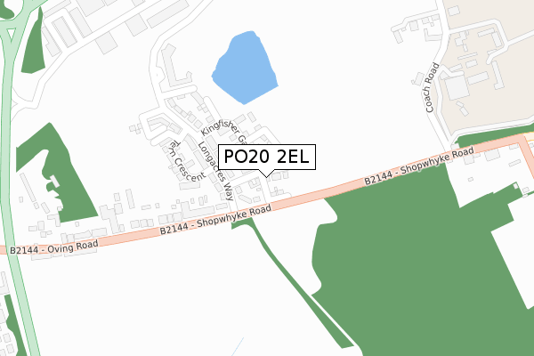 PO20 2EL map - large scale - OS Open Zoomstack (Ordnance Survey)