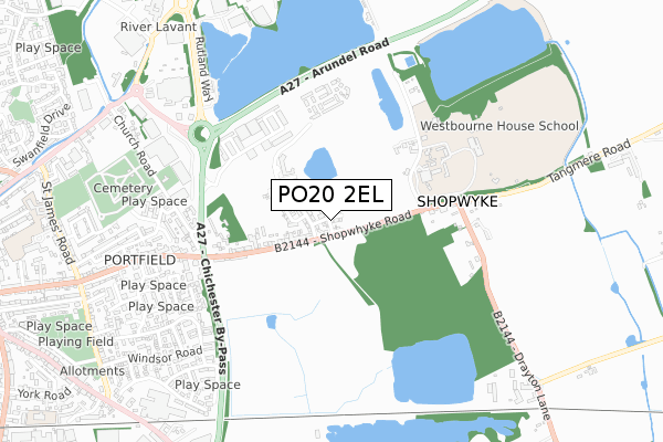 PO20 2EL map - small scale - OS Open Zoomstack (Ordnance Survey)