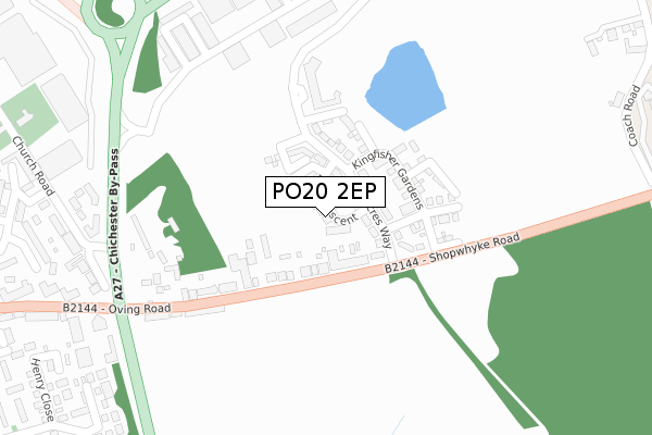 PO20 2EP map - large scale - OS Open Zoomstack (Ordnance Survey)