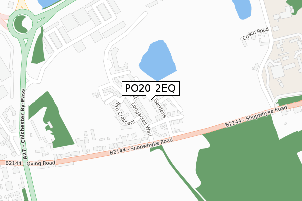 PO20 2EQ map - large scale - OS Open Zoomstack (Ordnance Survey)