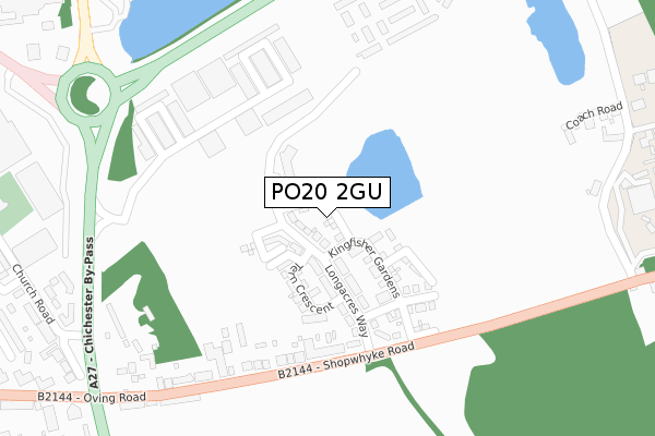 PO20 2GU map - large scale - OS Open Zoomstack (Ordnance Survey)