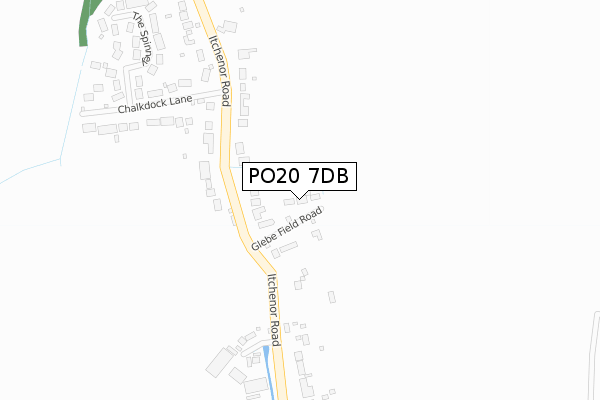 PO20 7DB map - large scale - OS Open Zoomstack (Ordnance Survey)