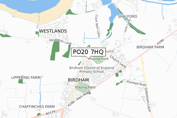 PO20 7HQ map - small scale - OS Open Zoomstack (Ordnance Survey)