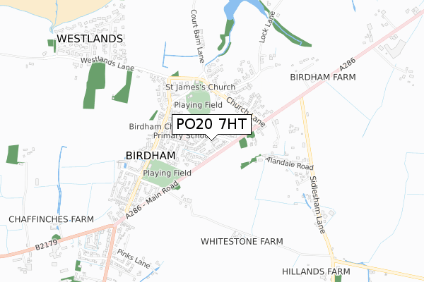 PO20 7HT map - small scale - OS Open Zoomstack (Ordnance Survey)