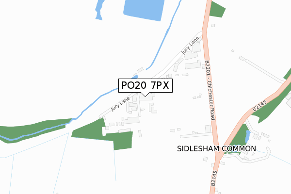 PO20 7PX map - large scale - OS Open Zoomstack (Ordnance Survey)