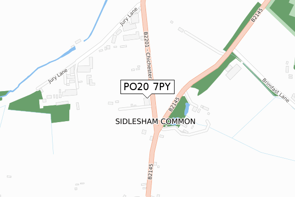 PO20 7PY map - large scale - OS Open Zoomstack (Ordnance Survey)