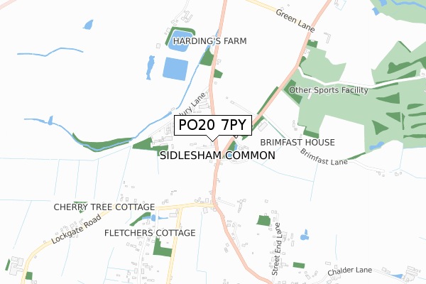 PO20 7PY map - small scale - OS Open Zoomstack (Ordnance Survey)