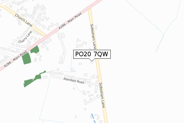 PO20 7QW map - large scale - OS Open Zoomstack (Ordnance Survey)