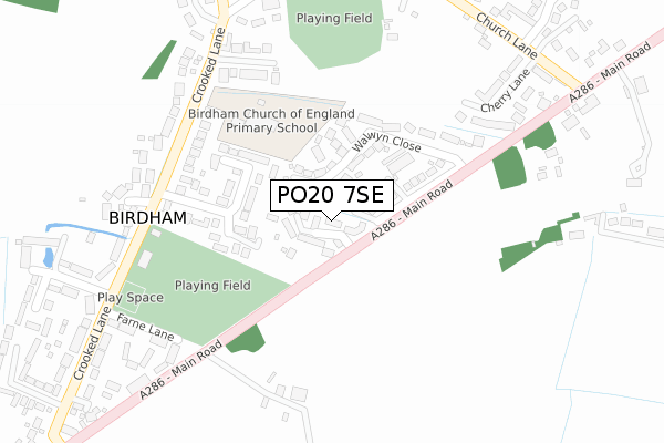 PO20 7SE map - large scale - OS Open Zoomstack (Ordnance Survey)