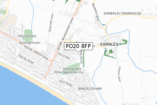 PO20 8FP map - small scale - OS Open Zoomstack (Ordnance Survey)