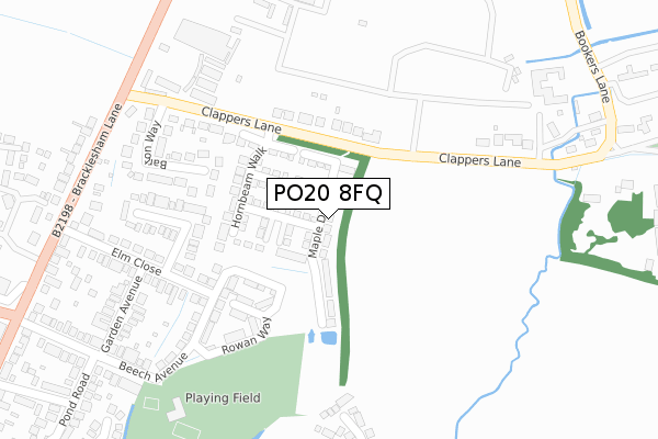 PO20 8FQ map - large scale - OS Open Zoomstack (Ordnance Survey)