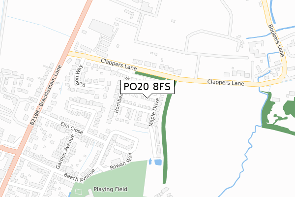 PO20 8FS map - large scale - OS Open Zoomstack (Ordnance Survey)