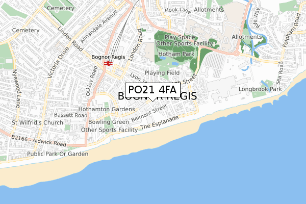 PO21 4FA map - small scale - OS Open Zoomstack (Ordnance Survey)