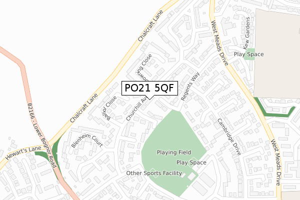 PO21 5QF map - large scale - OS Open Zoomstack (Ordnance Survey)