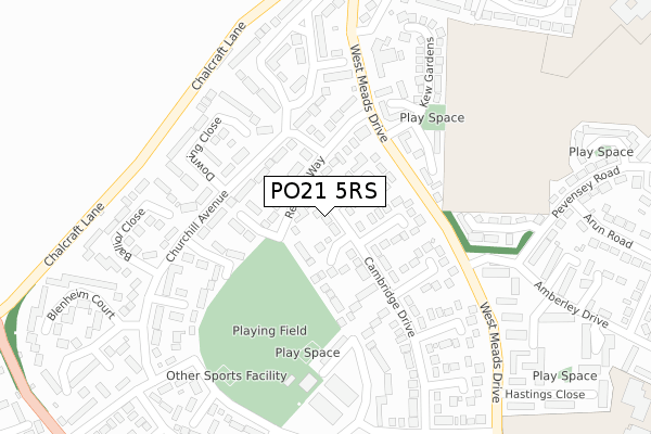 PO21 5RS map - large scale - OS Open Zoomstack (Ordnance Survey)