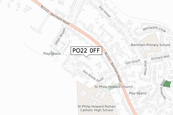 PO22 0FF map - large scale - OS Open Zoomstack (Ordnance Survey)