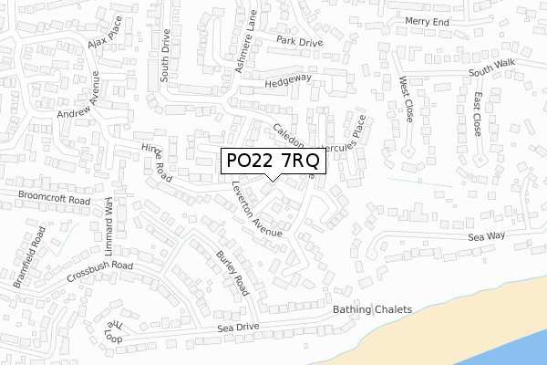 PO22 7RQ map - large scale - OS Open Zoomstack (Ordnance Survey)