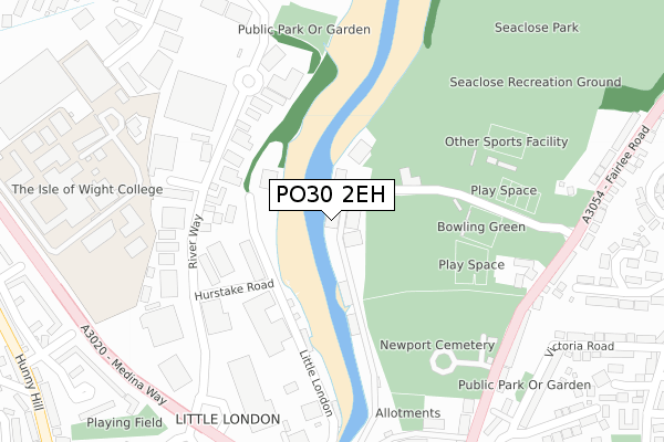 PO30 2EH map - large scale - OS Open Zoomstack (Ordnance Survey)