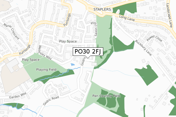 PO30 2FJ map - large scale - OS Open Zoomstack (Ordnance Survey)