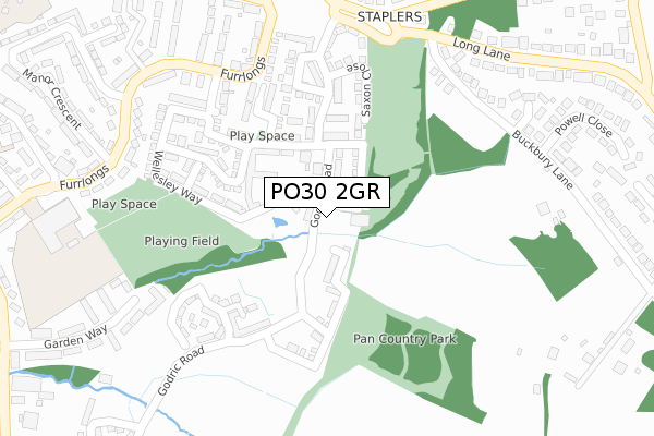 PO30 2GR map - large scale - OS Open Zoomstack (Ordnance Survey)