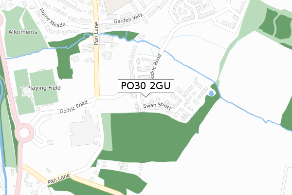 PO30 2GU map - large scale - OS Open Zoomstack (Ordnance Survey)