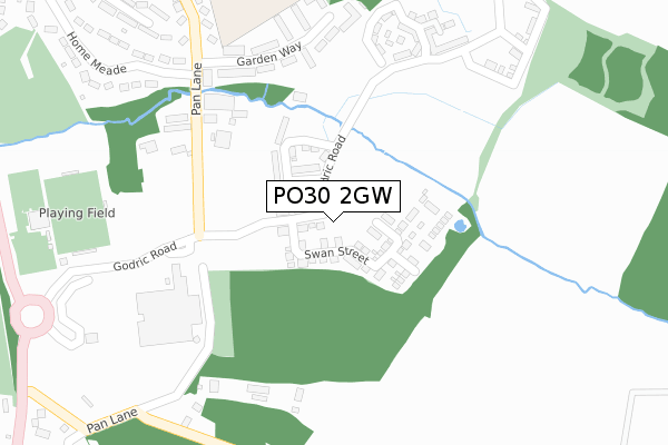 PO30 2GW map - large scale - OS Open Zoomstack (Ordnance Survey)