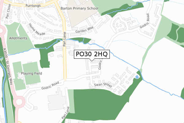 PO30 2HQ map - large scale - OS Open Zoomstack (Ordnance Survey)