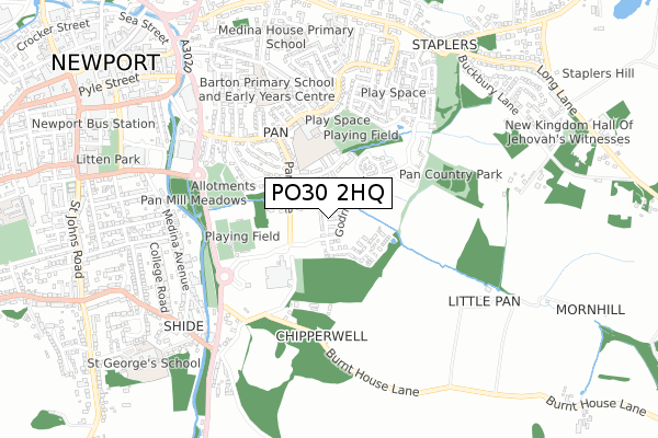 PO30 2HQ map - small scale - OS Open Zoomstack (Ordnance Survey)